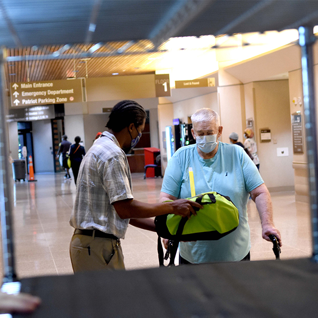 Veteran receiving duffle bag